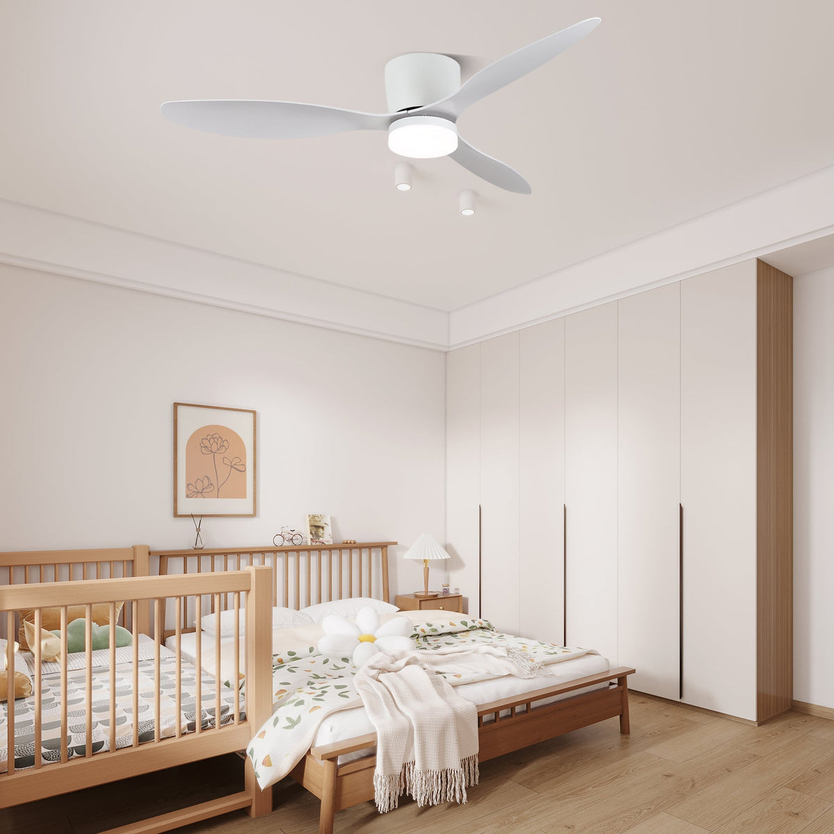 Brinor minimalistisch Deckenventilator mit Beleuchtung Holz