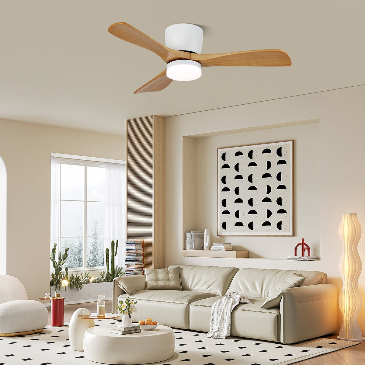 Brinor minimalistisch Deckenventilator mit Beleuchtung Holz