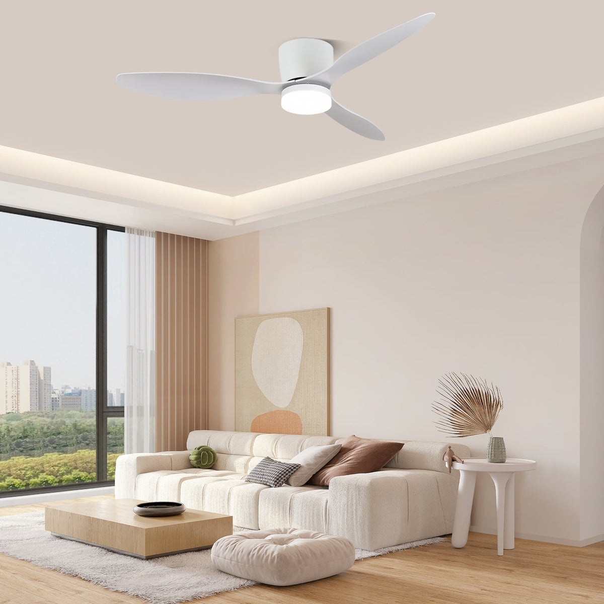 Brinor minimalistisch Deckenventilator mit Beleuchtung Holz