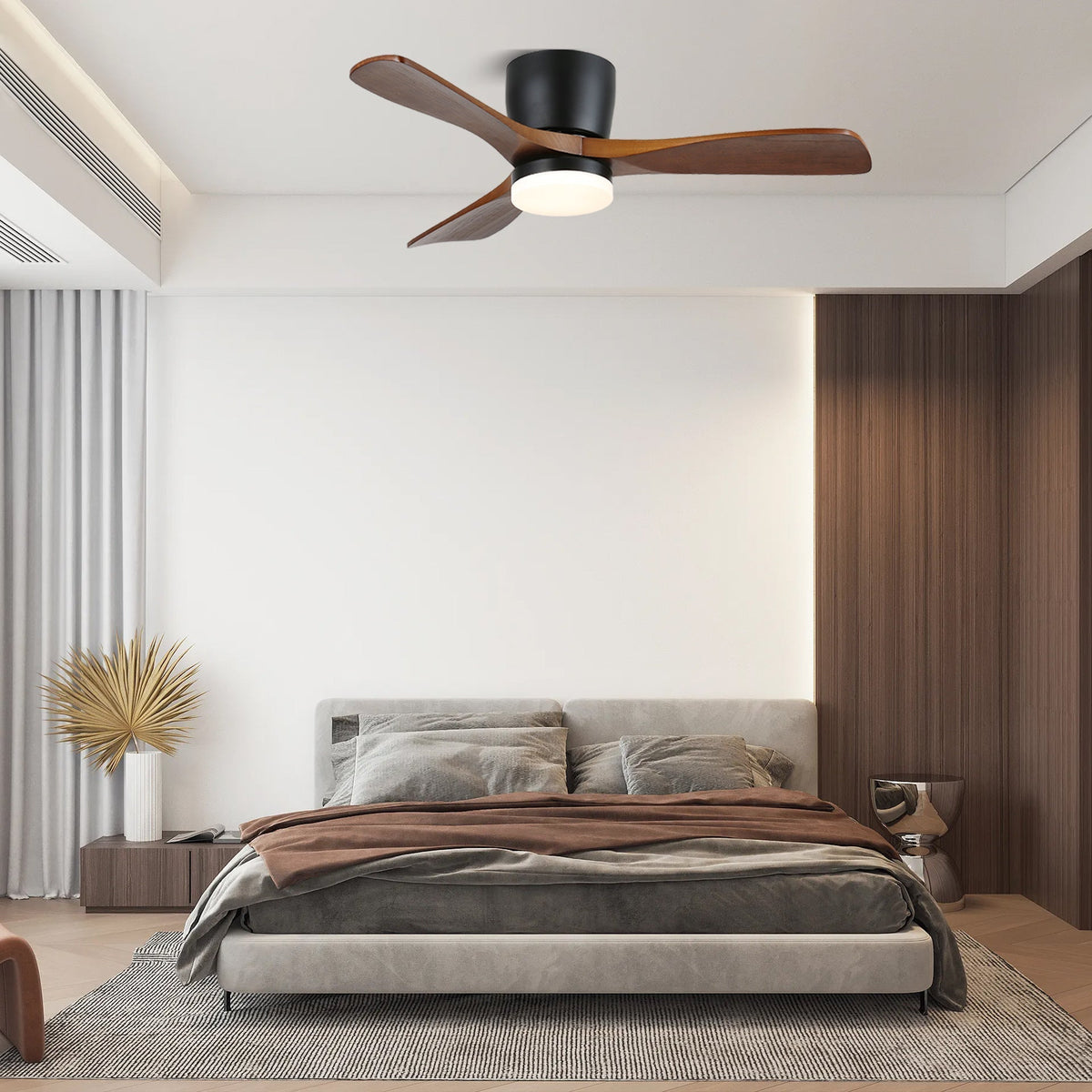 Brinor minimalistisch Deckenventilator mit Beleuchtung Holz