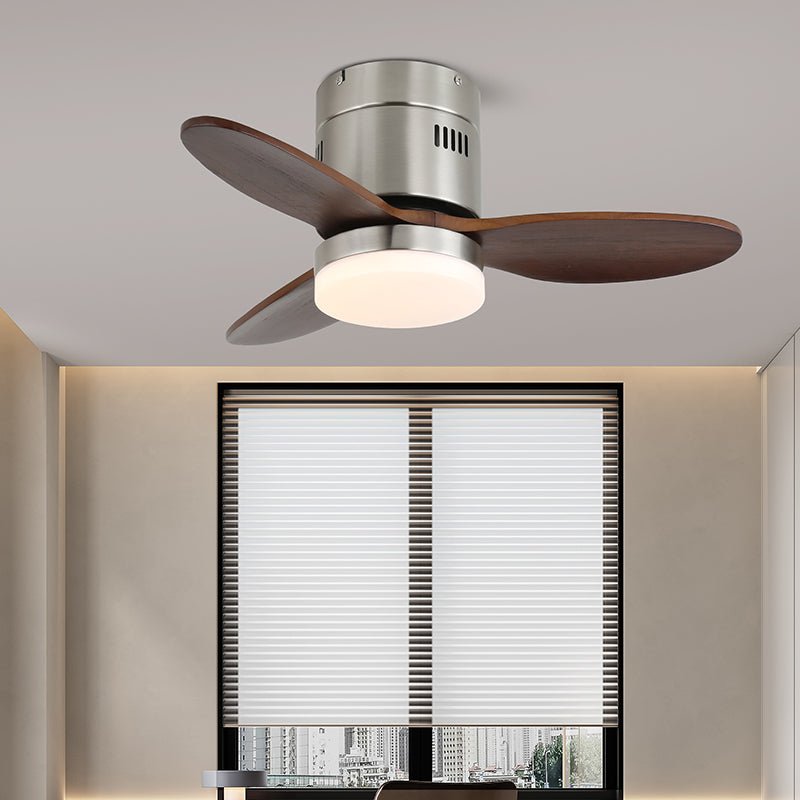 Eris Minimalistischer Deckenventilator mit Beleuchtung aus Holz