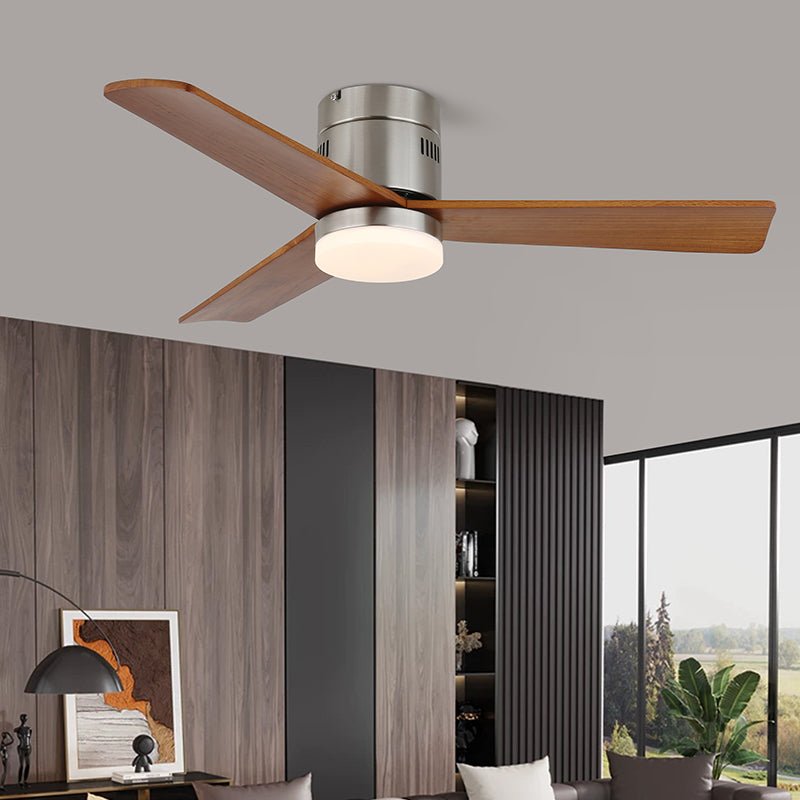 Eris Minimalistischer Deckenventilator mit Beleuchtung aus Holz