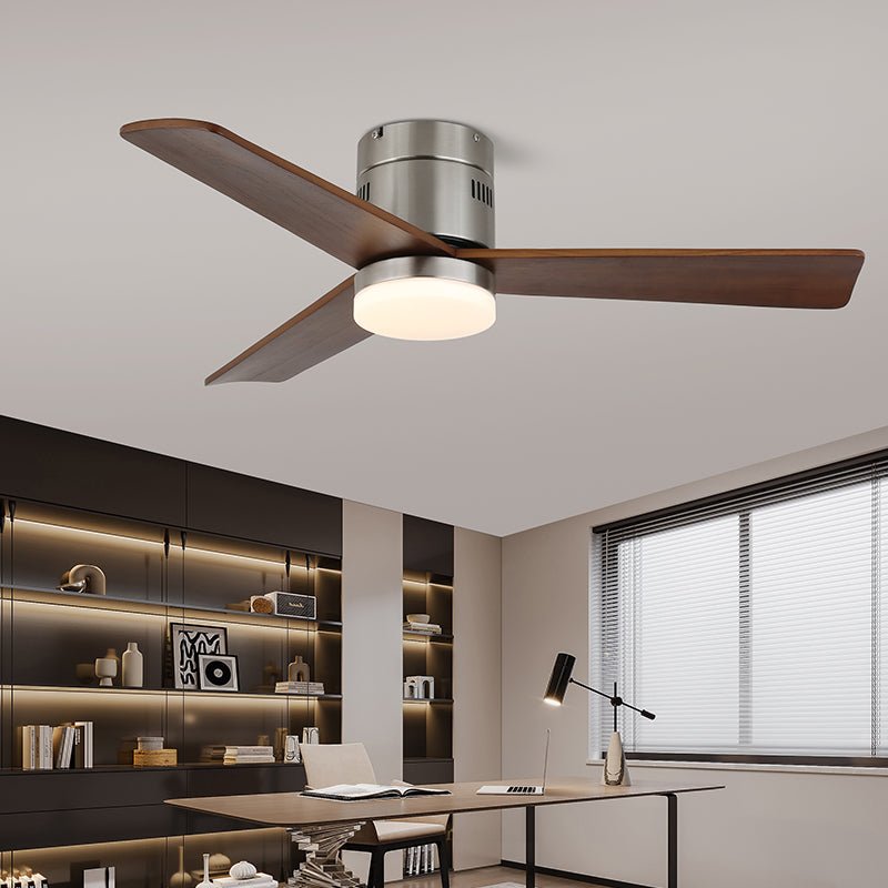 Eris Minimalistischer Deckenventilator mit Beleuchtung aus Holz