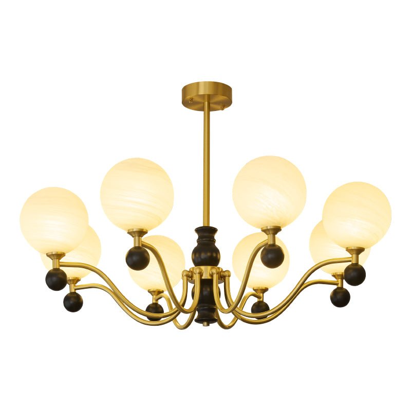 Ershaan Kronleuchter Kugel Eleganz Vintage Messing Holz