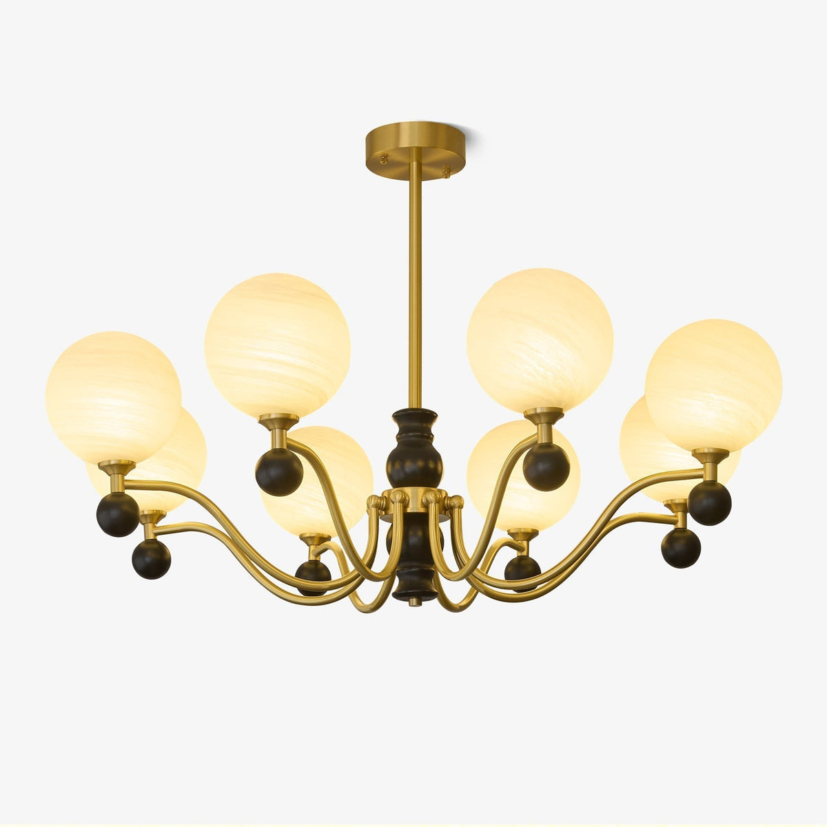 Ershaan Kronleuchter Kugel Eleganz Vintage Messing Holz