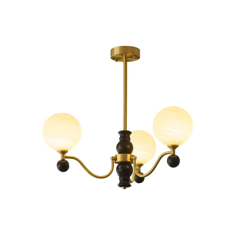 Ershaan Kronleuchter Kugel Eleganz Vintage Messing Holz