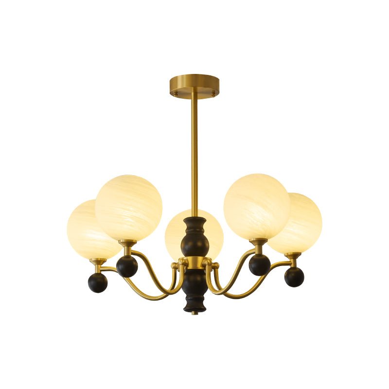 Ershaan Kronleuchter Kugel Eleganz Vintage Messing Holz