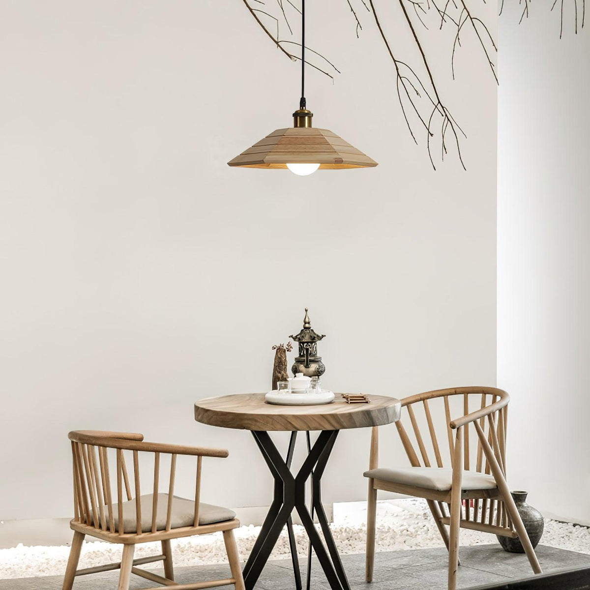 Evys traditionelle Kunst Pendelleuchte aus Holz