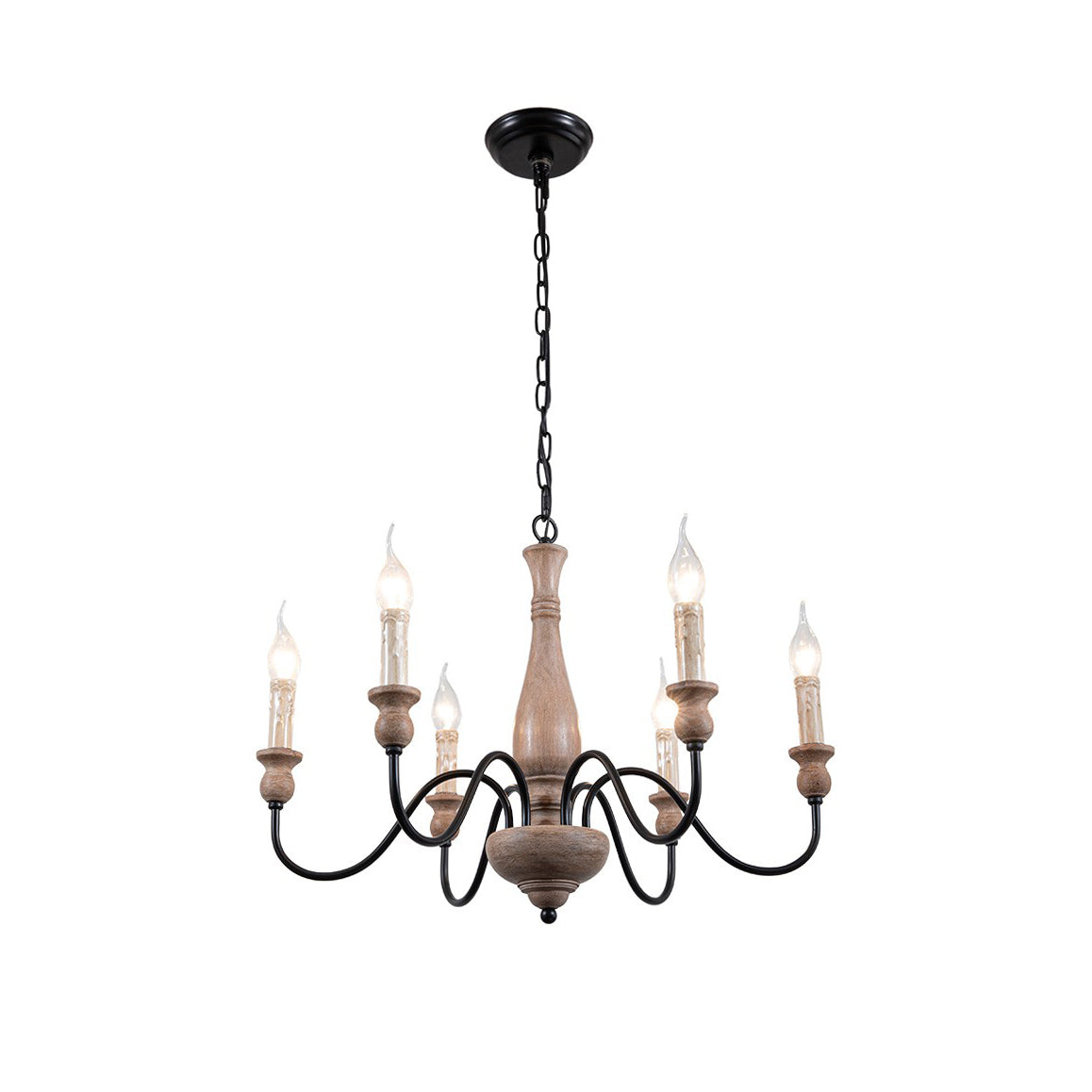 Afralia Kronleuchter modern Industrial aus Holz