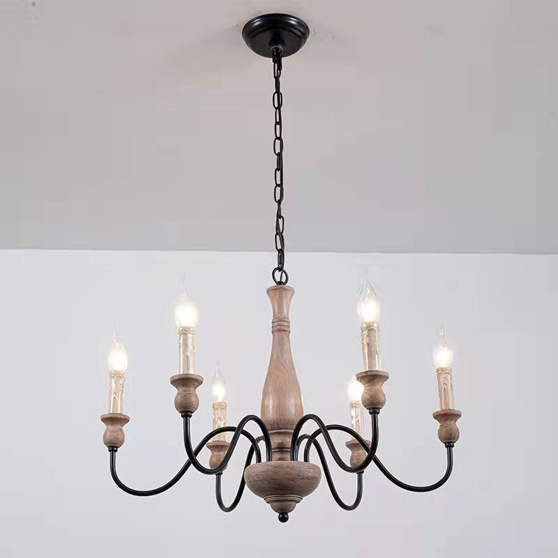 Afralia Kronleuchter modern Industrial aus Holz