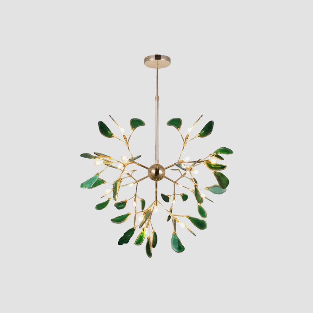 Ulenor Kronleuchter bunte Blätter vergoldete Arme