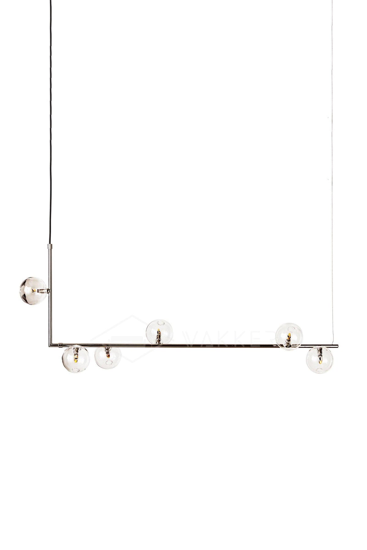 Moss Kronleuchter aus Glas mit schwarzem Stahl in linearer Form