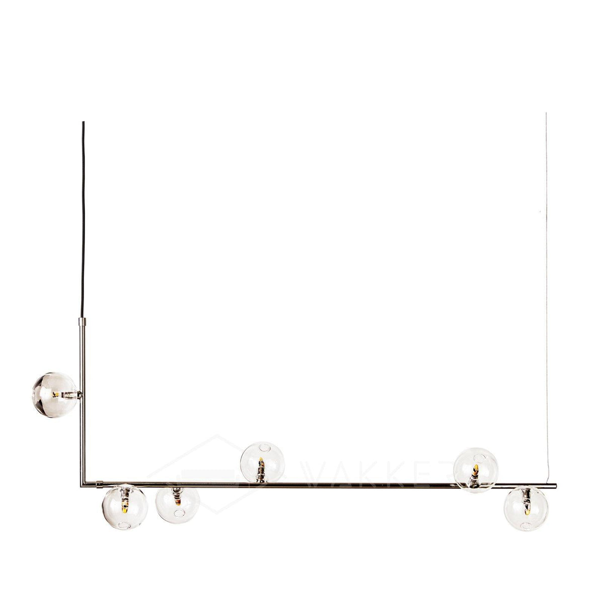 Moss Kronleuchter aus Glas mit schwarzem Stahl in linearer Form