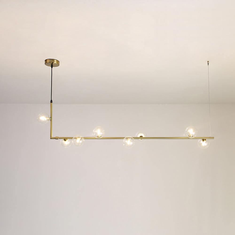 Moss Kronleuchter aus Glas mit schwarzem Stahl in linearer Form