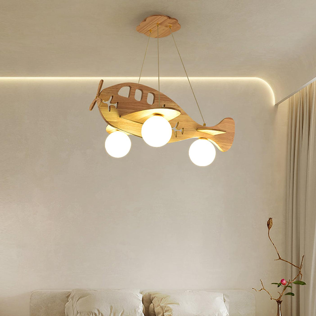 Aldenine Pendelleuchte aus Holz mit künstlerischem Design