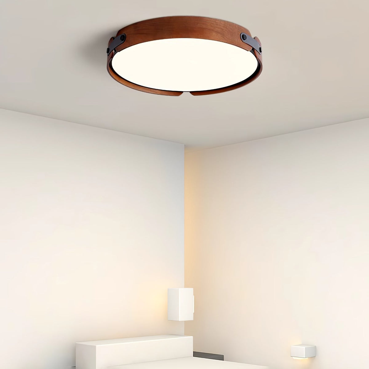 Edan zeitgenössische minimalistische Deckenleuchte aus Holz