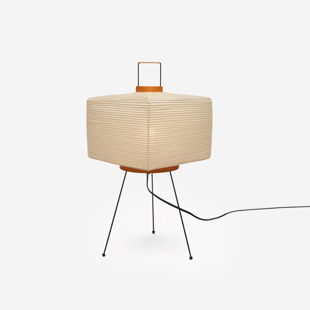 Rivalise Tischleuchte aus Naturpapier Kubus Dreibein Minimalistisch Wohnzimmer | Cielum