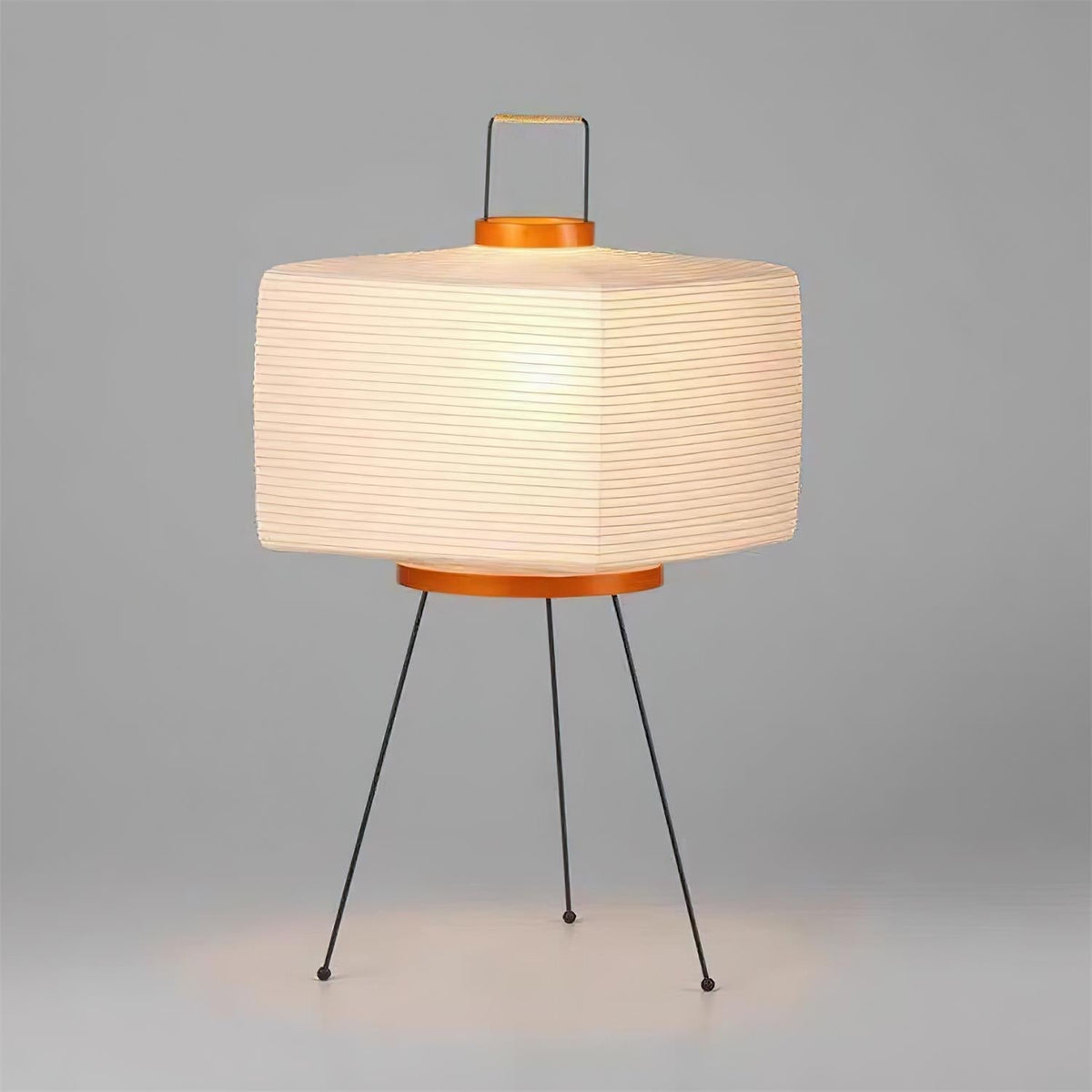 Rivalise Tischleuchte aus Naturpapier Kubus Dreibein Minimalistisch Wohnzimmer | Cielum