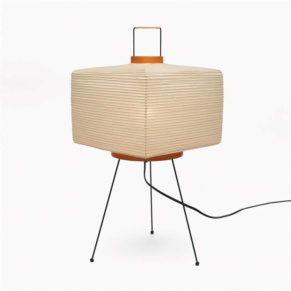 Rivalise Tischleuchte aus Naturpapier Kubus Dreibein Minimalistisch Wohnzimmer | Cielum