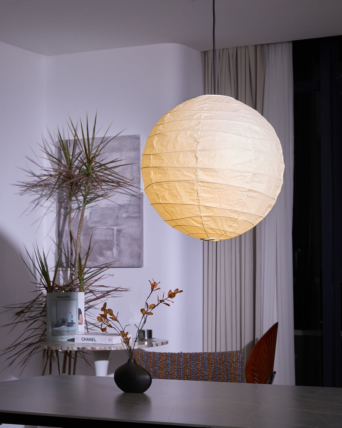 Lunalora Papier-Vintage-Pendelleuchte aus Seidenpapier