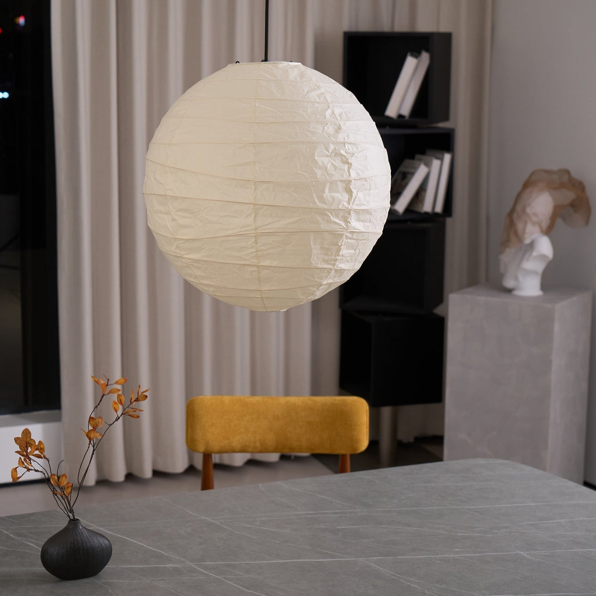 Lunalora Papier-Vintage-Pendelleuchte aus Seidenpapier