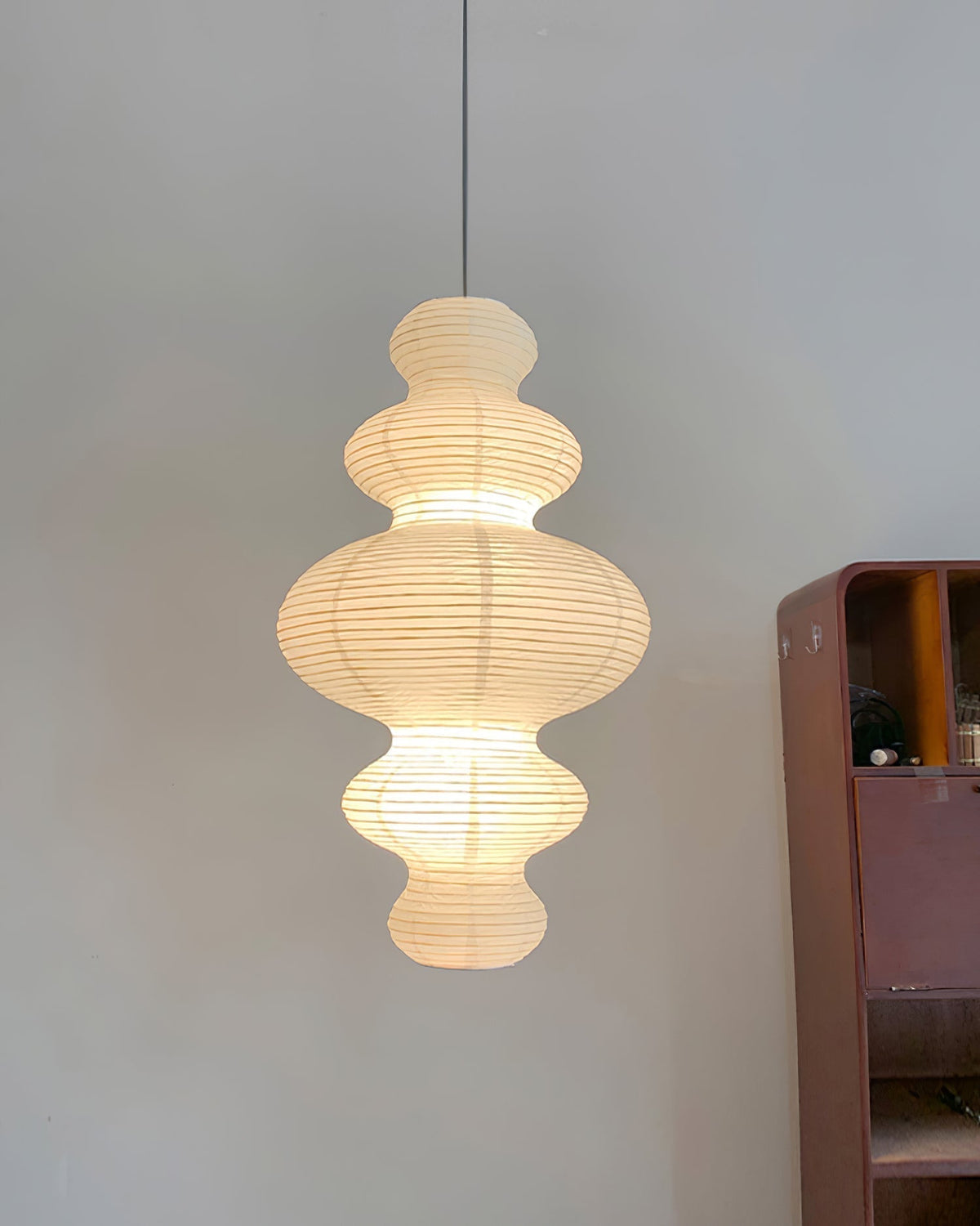 Lythaaris Pendelleuchte aus Seidenvorhangpapier im natürlichen Kunststil
