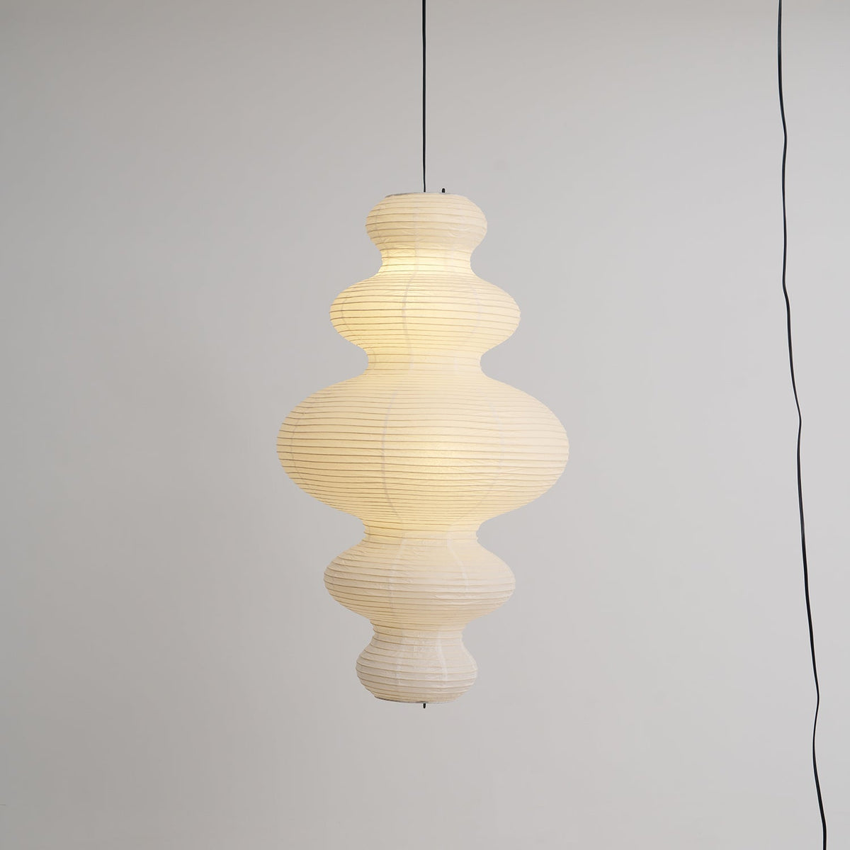 Lythaaris Pendelleuchte aus Seidenvorhangpapier im natürlichen Kunststil