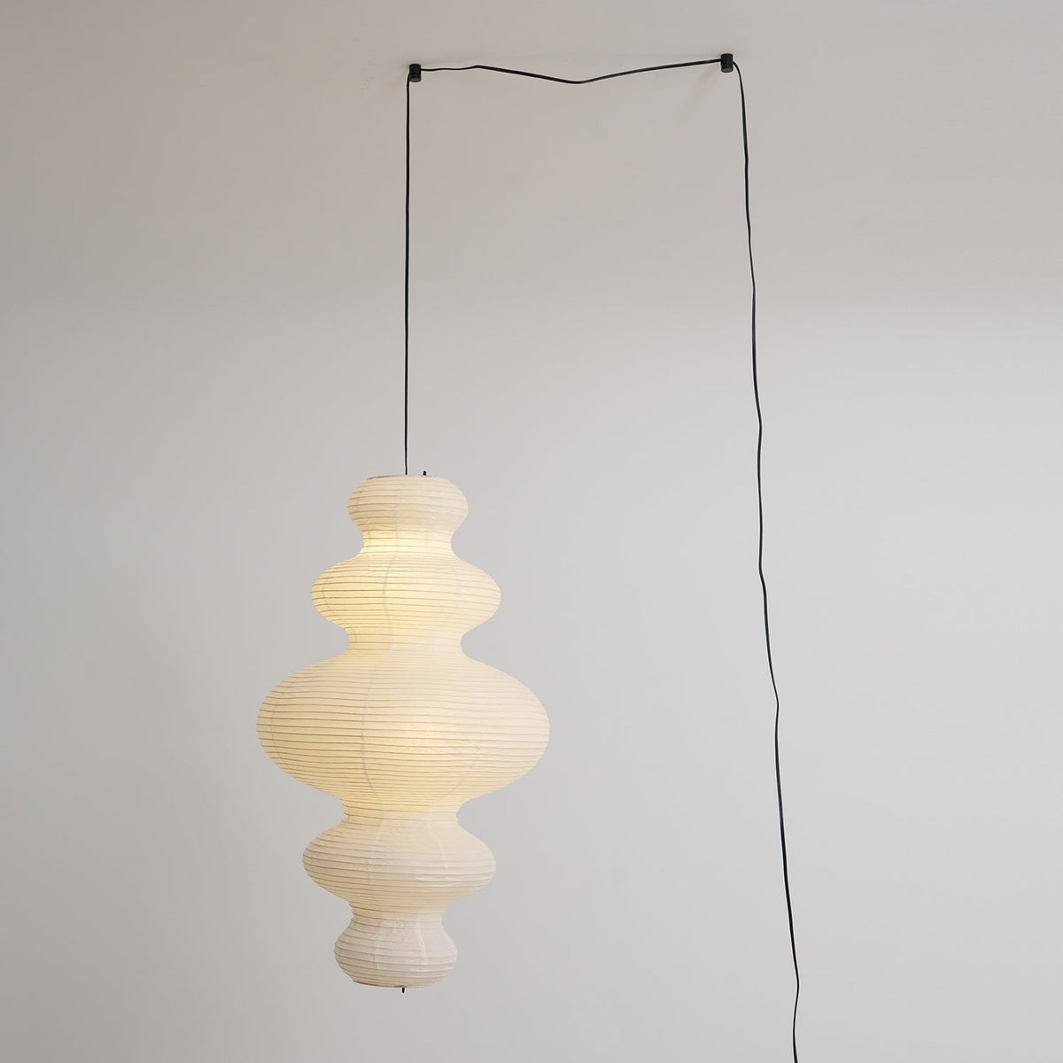 Lythaaris Pendelleuchte aus Seidenvorhangpapier im natürlichen Kunststil
