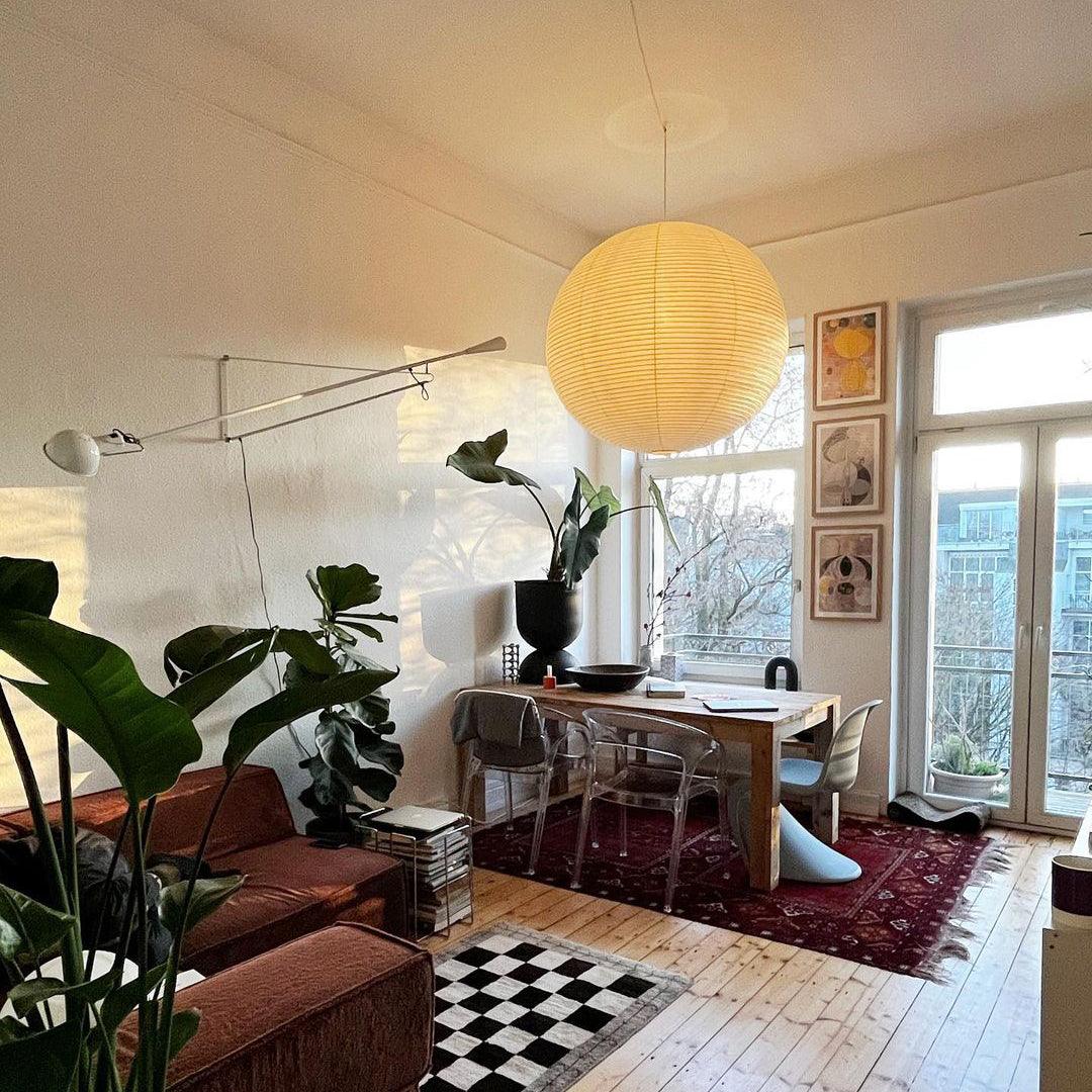 Noveno Pendelleuchte Bambus Washi-Papier rund