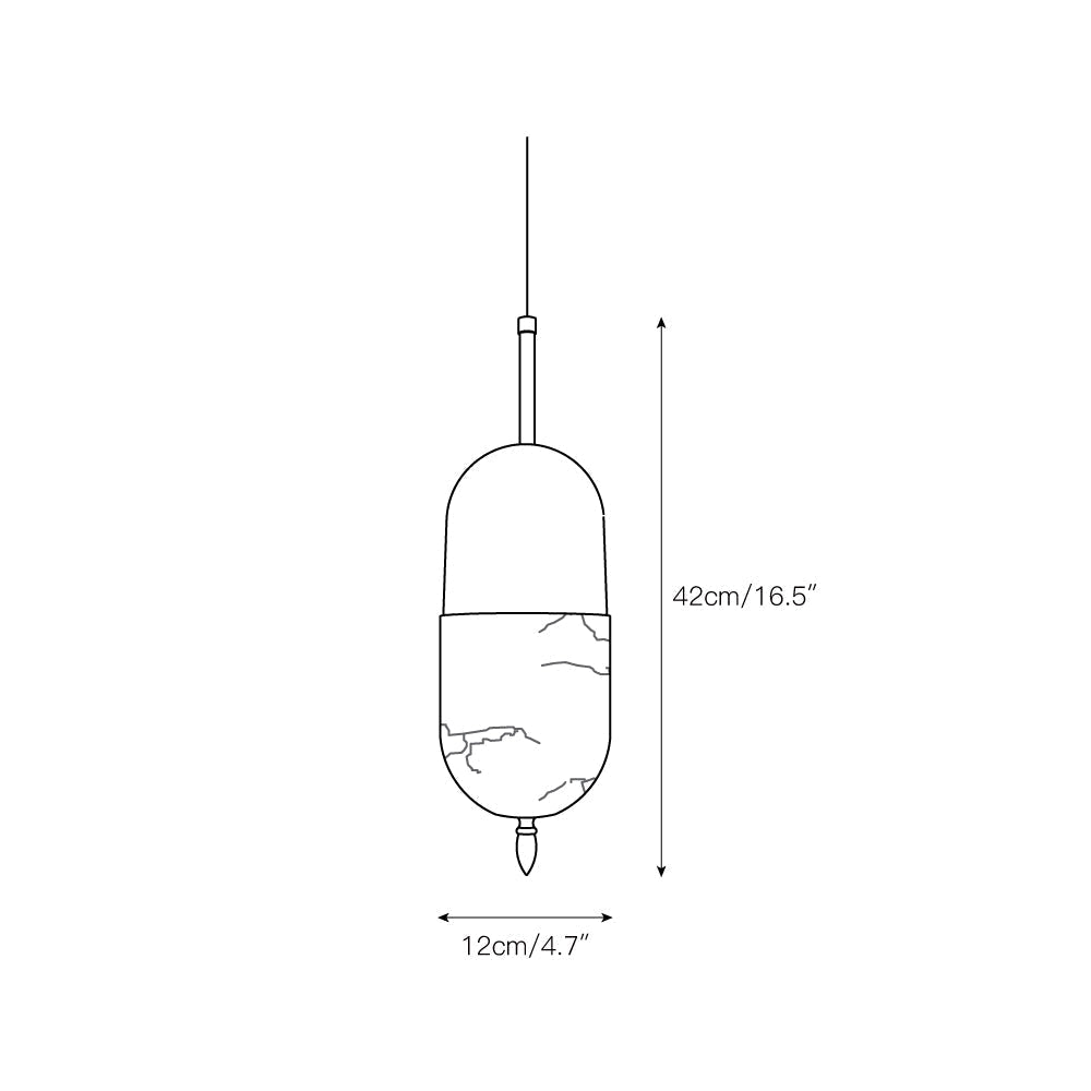 Himinuvye Alabaster Minimalistische Pendelleuchte aus Messing