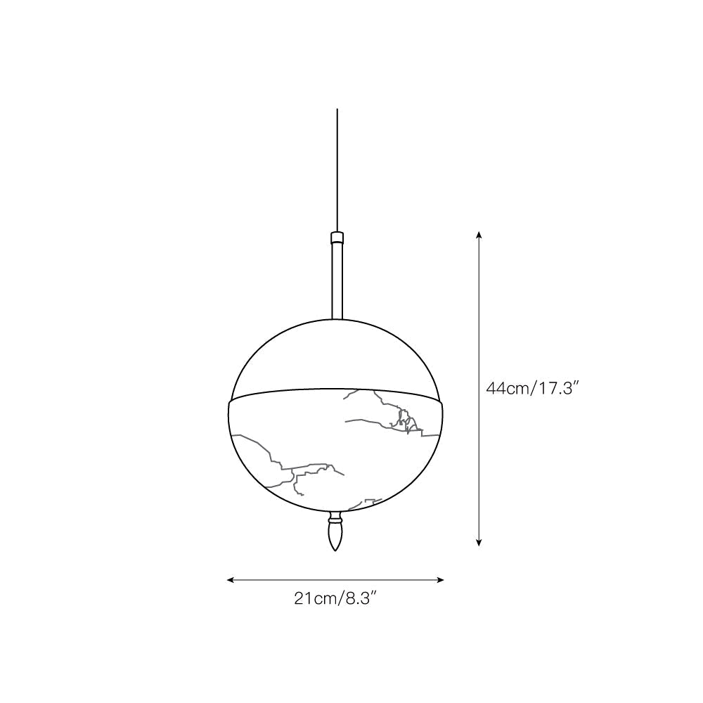 Himinuvye Alabaster Minimalistische Pendelleuchte aus Messing