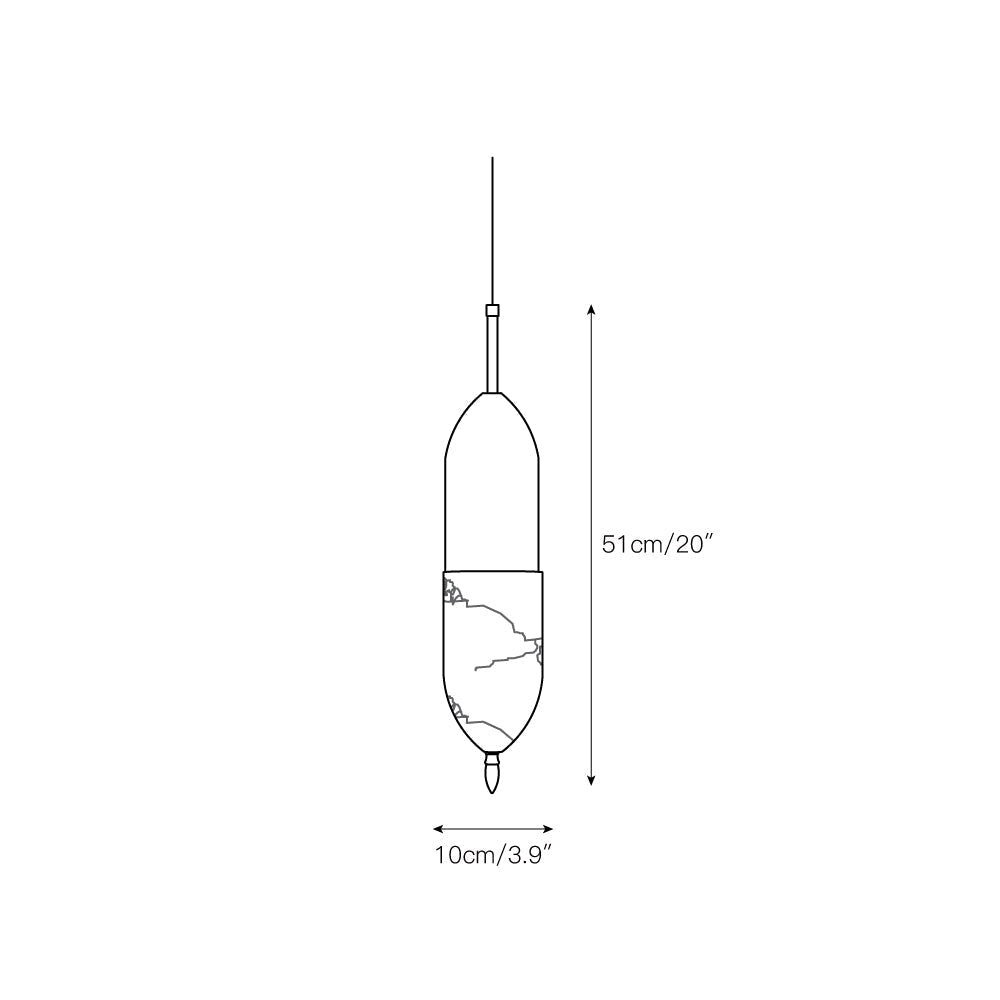 Himinuvye Alabaster Minimalistische Pendelleuchte aus Messing