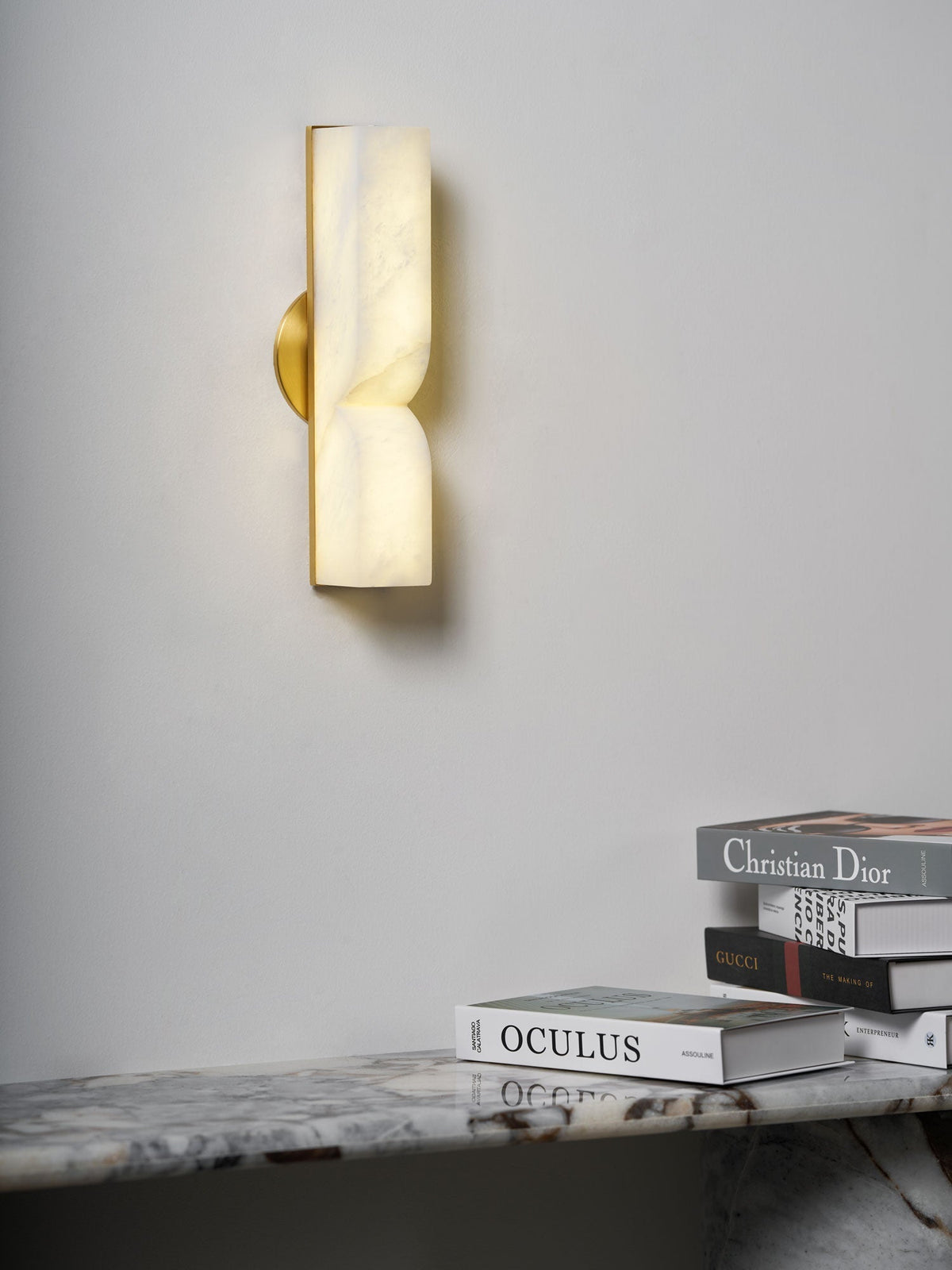 Niveelle Alabaster rechteckige Wandleuchte