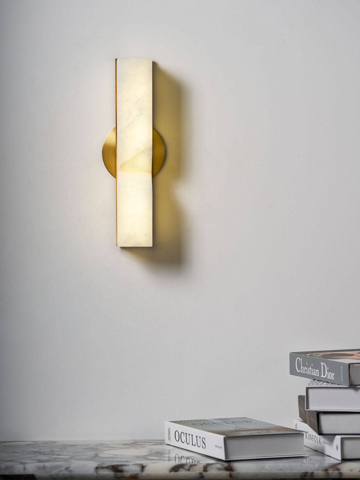 Niveelle Alabaster rechteckige Wandleuchte