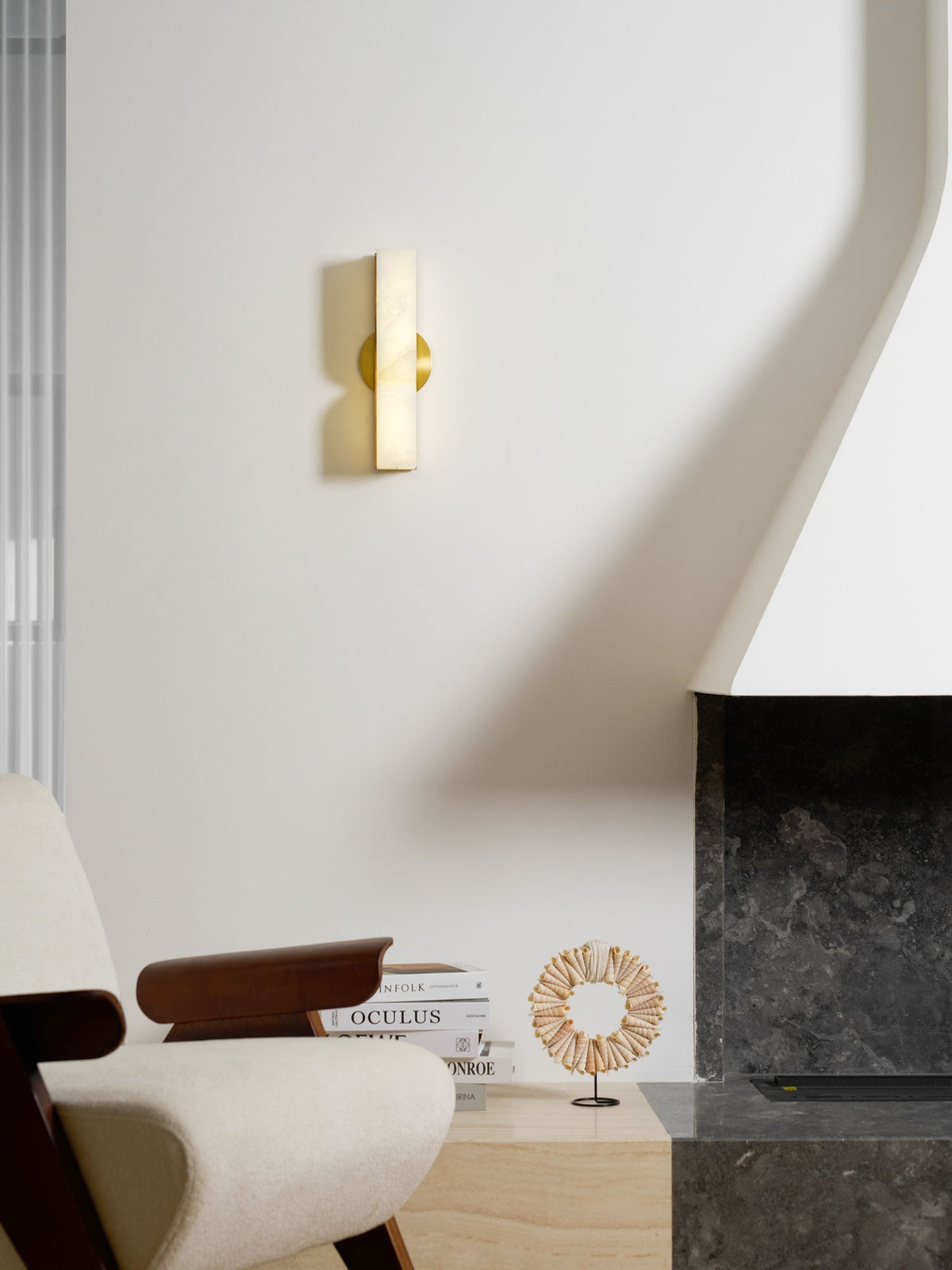 Niveelle Alabaster rechteckige Wandleuchte