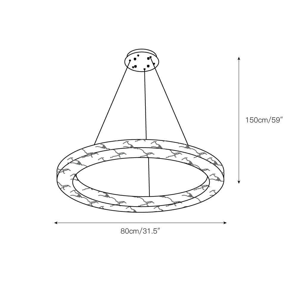 Plotuvyn Kronleuchter zeitgenössische luxuriöse Kronleuchte aus Alabaster in Ringform