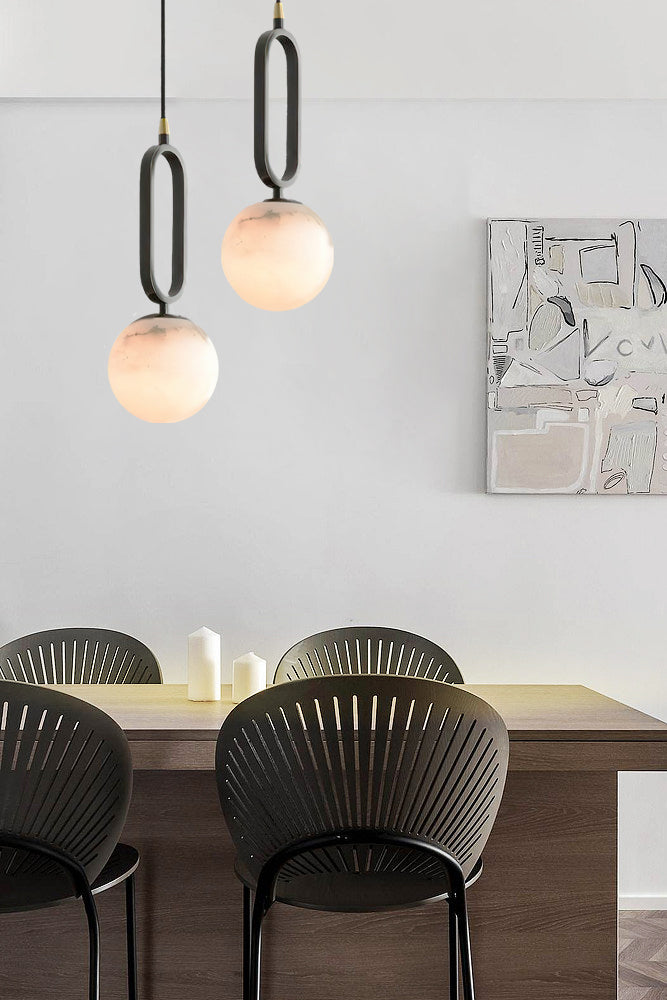 Gloruvyd Minimalistische Pendelleuchte aus Alabaster in Kugel
