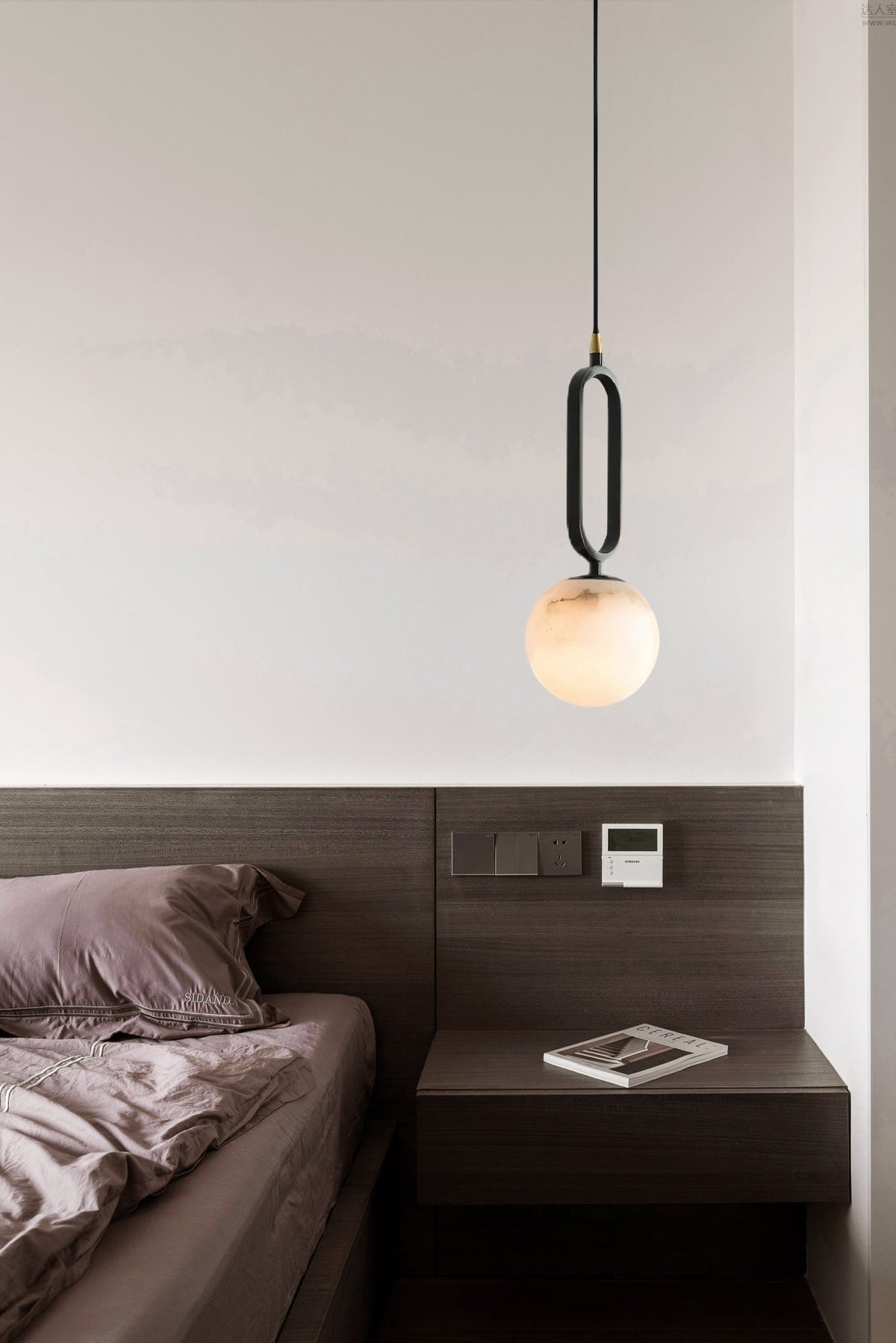 Gloruvyd Minimalistische Pendelleuchte aus Alabaster in Kugel