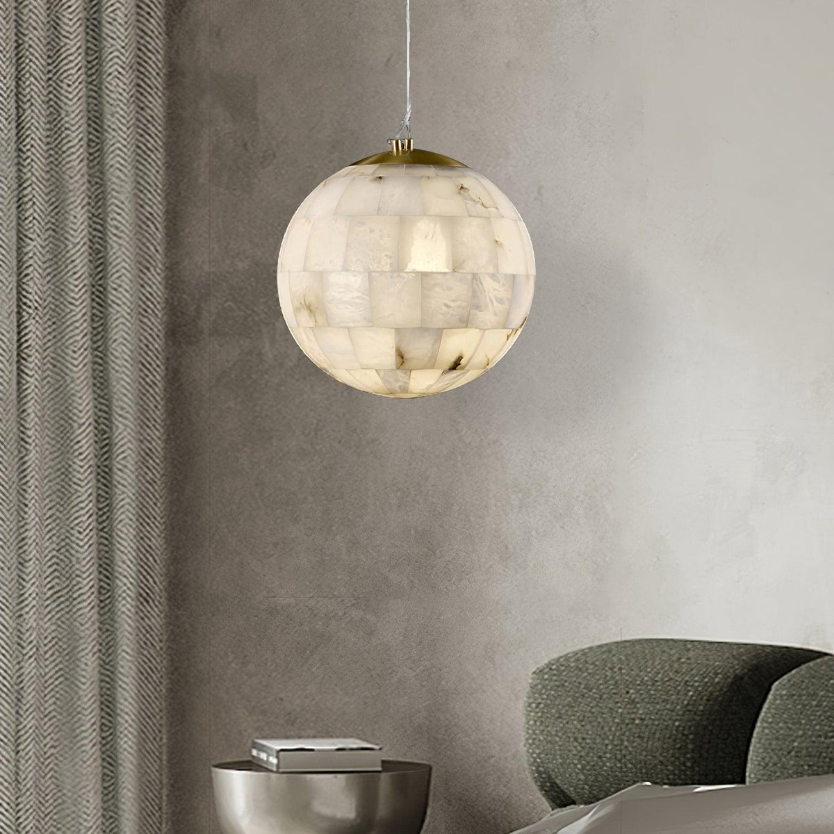 Amo Alabaster Pendelleuchte in Kugel