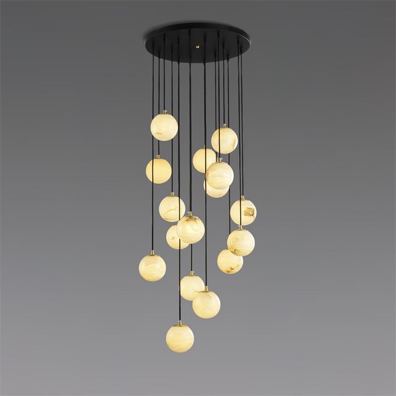Gloruvye Kronleuchter Kugeln zeitgenössische Alabaster-Kronleuchte