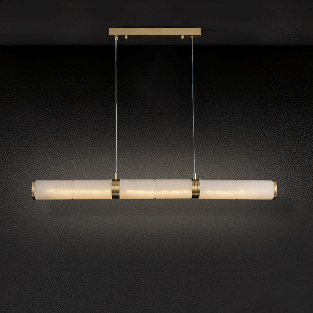 Gevrel Minimalistische Alabaster-Pendelleuchte in linearer Form