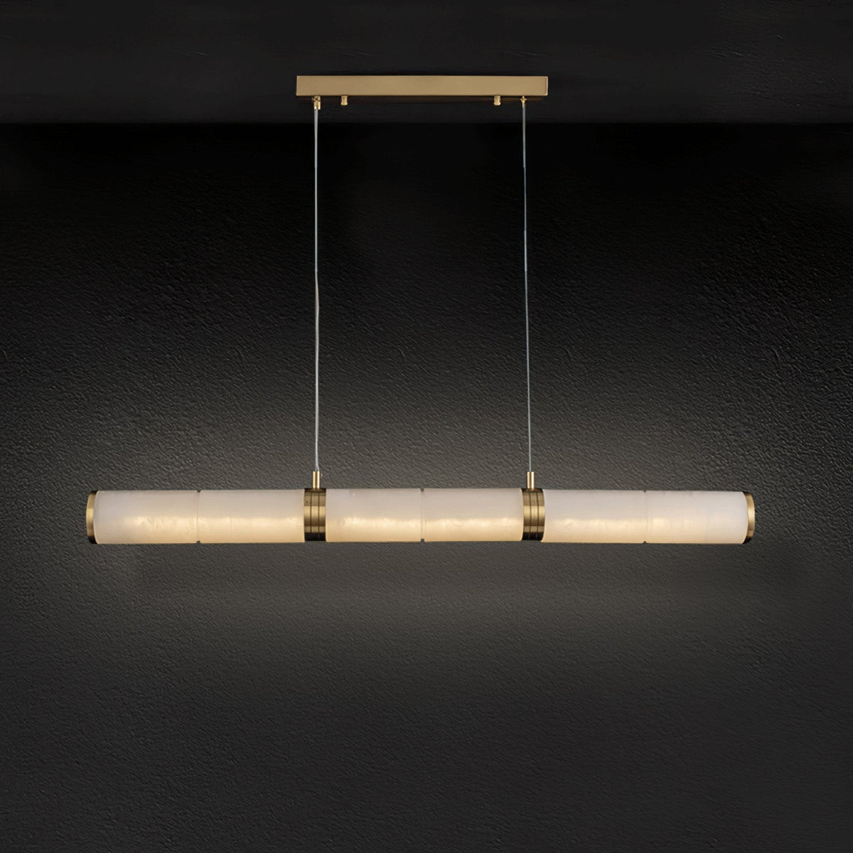 Gevrel Minimalistische Alabaster-Pendelleuchte in linearer Form