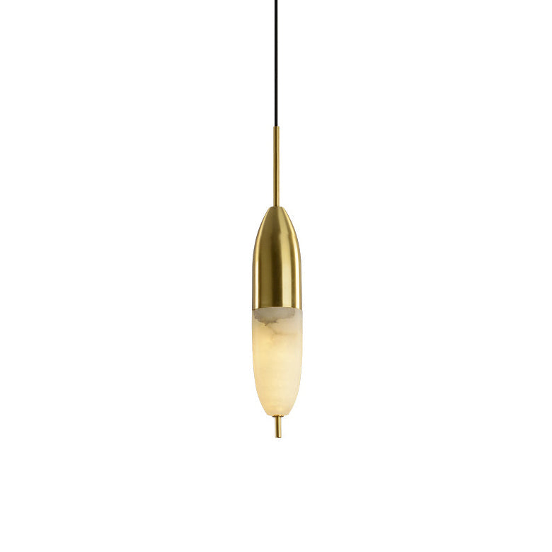 Himinuvye Alabaster Minimalistische Pendelleuchte aus Messing