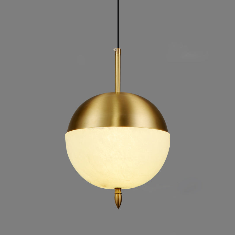 Himinuvye Alabaster Minimalistische Pendelleuchte aus Messing