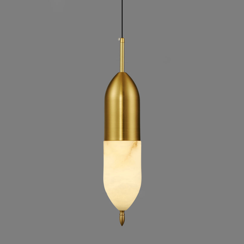 Himinuvye Alabaster Minimalistische Pendelleuchte aus Messing