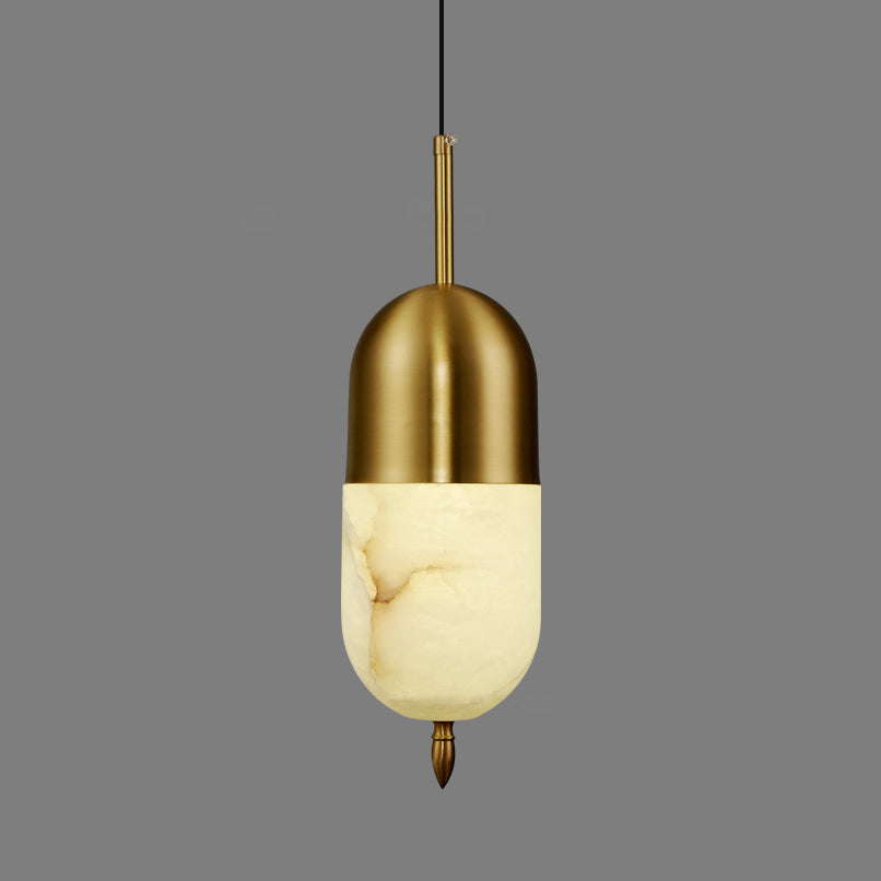 Himinuvye Alabaster Minimalistische Pendelleuchte aus Messing