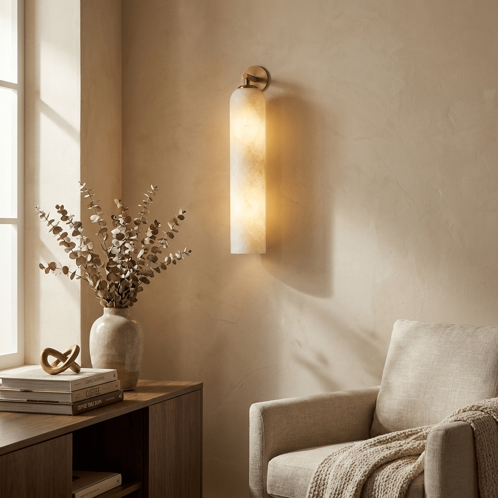 Tube Alabaster Wandleuchte
