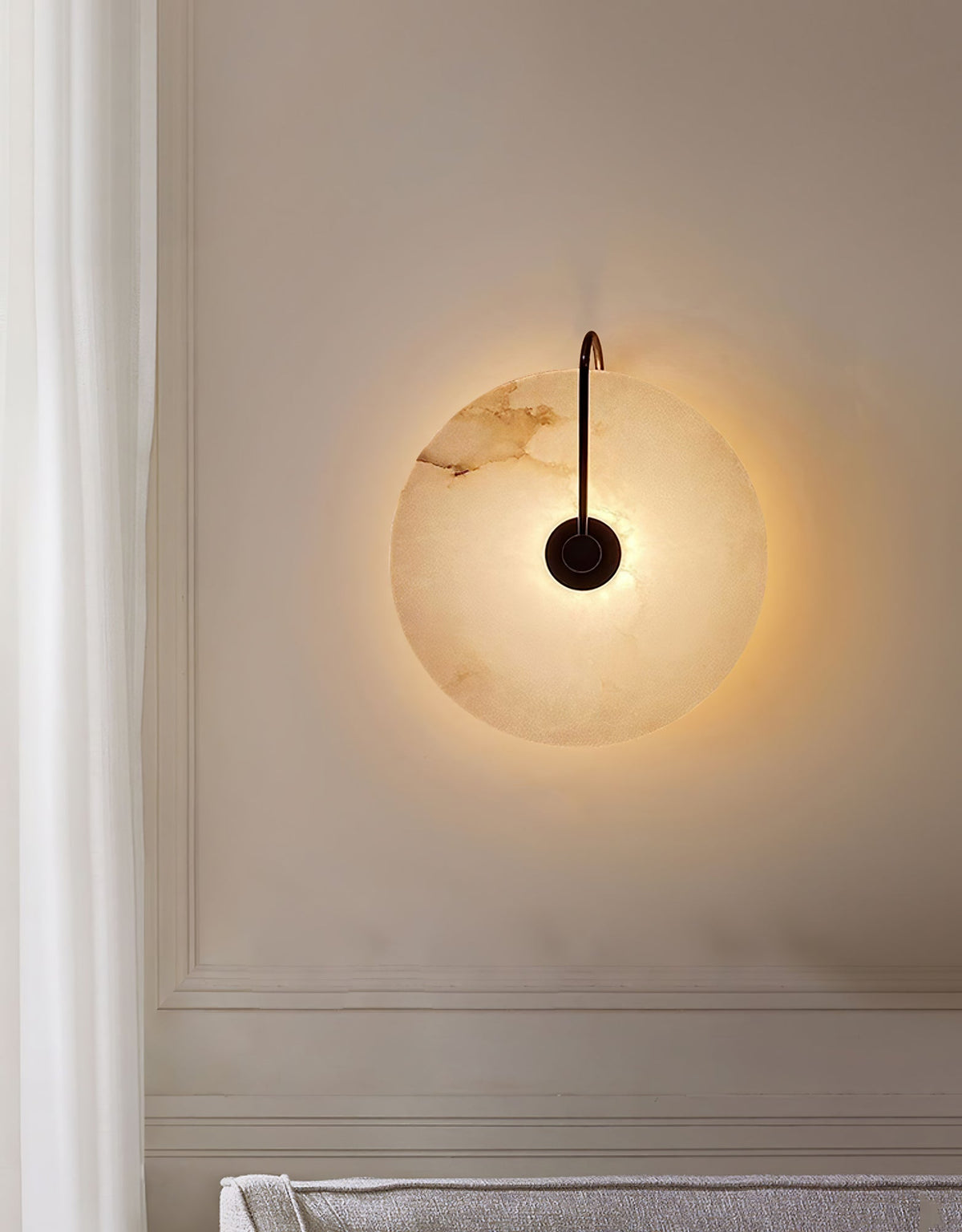 Albeenne Alabaster Kugel-Wandleuchte