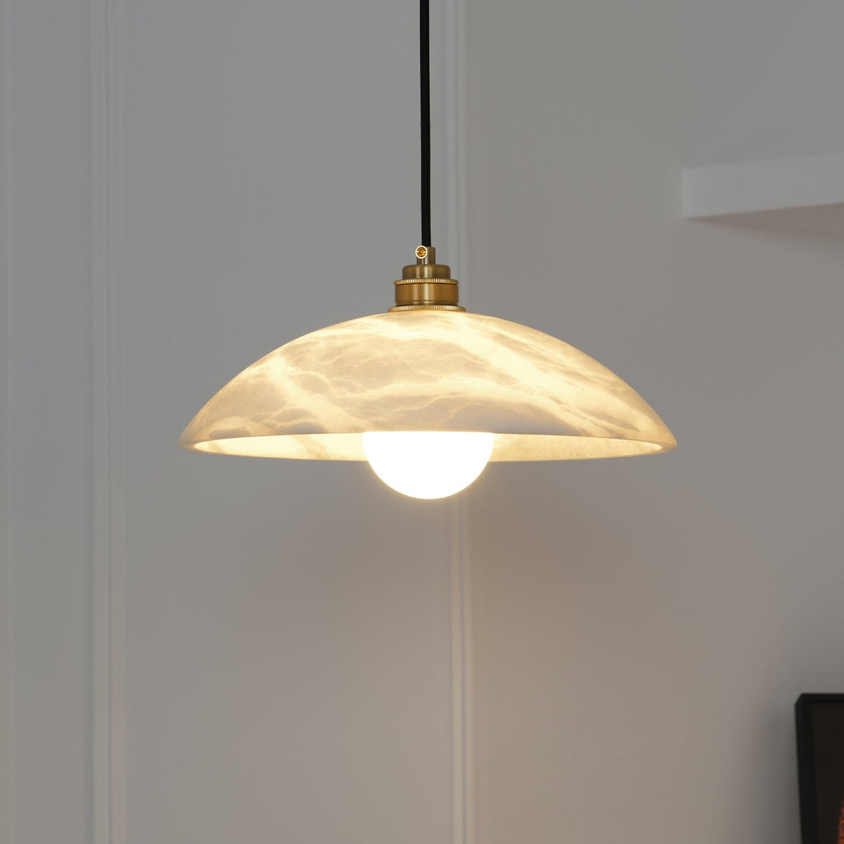 Warenol Minimalistische Alabaster-Pendelleuchte