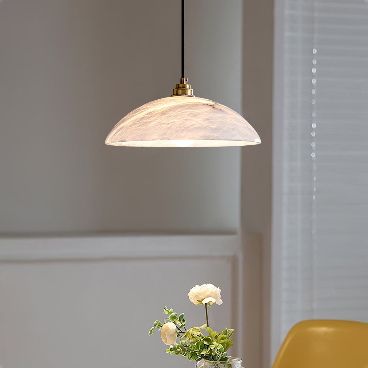 Warenol Minimalistische Alabaster-Pendelleuchte